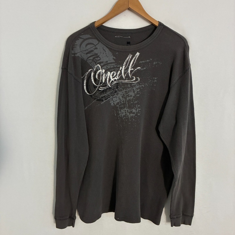 Vintage 2000s O'Neill Thermal Shirt Men's 2XL Gray Waffle Knit Y2K Surf Heritage